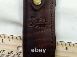 6.75 Brown SMITH & SONS Fixed Blade Hunting Knife with Leather Sheath