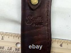 6.75 Brown SMITH & SONS Fixed Blade Hunting Knife with Leather Sheath