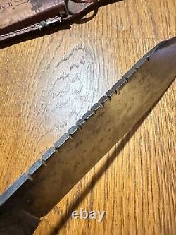 60's 1st Variant WESTERN Colorado W49 Carbon Bowie Hunting Knife With Sheath