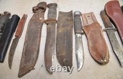 7 hunting knives collectible sheath knife Case, Marbles, Schrade H-15 & more lot 7 hunting knives collectible sheath knife Case, Marbles, Schrade H-15 & more lot