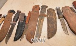 7 hunting knives collectible sheath knife Case, Marbles, Schrade H-15 & more lot