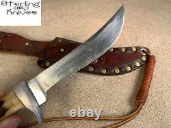 8-3/4 OA 1971 Puma 6394 Handmade Solingen Germany Hunter's Companion Stag Knife