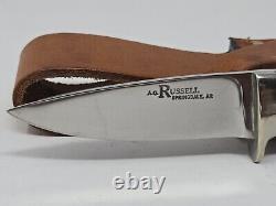 A. G. Russell Gents Hunter Fixed Blade Knife Micarta Handle Nickel Guard w Sheath