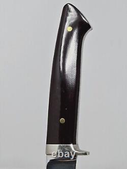 A. G. Russell Gents Hunter Fixed Blade Knife Micarta Handle Nickel Guard w Sheath