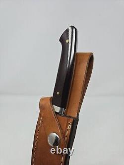 A. G. Russell Gents Hunter Fixed Blade Knife Micarta Handle Nickel Guard w Sheath