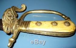 Antique Bavarian Hunting Cutlass Short Sword German Knife Imperial Dagger Etched
