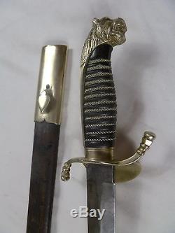 Antique Hunting Sword German Silver Bavaria Austrian Prussian Hanger Sabre Knife
