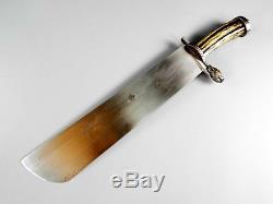 Antique Massive German Hunting Cleaver Hatchet Sword Knife Dagger