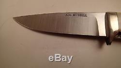 AUTHENTIC! A. G. Russell Hunting Hunting Blade Skin Knife Stag Bone Handle