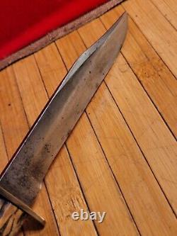 Antiq 1870's ALFRED WILLIAMS Sheffield 8.5/5 Blade Antler Stag Bowie Knife. OBO