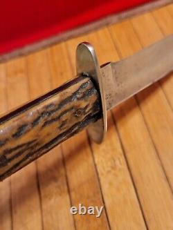 Antiq 1870's ALFRED WILLIAMS Sheffield 8.5/5 Blade Antler Stag Bowie Knife. OBO