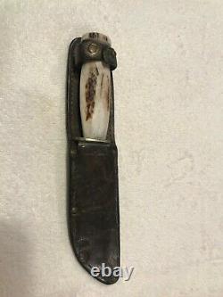 Antique 1923-51 Union Cutlery Ka-bar Olean Ny Stag Hunting Skinning Knife