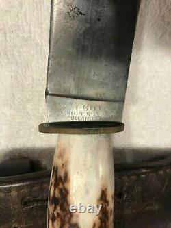 Antique 1923-51 Union Cutlery Ka-bar Olean Ny Stag Hunting Skinning Knife