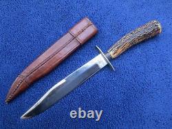 Antique 19th Century Bowie Hunting Knife And Sheath Josiah Barnes Sheffield