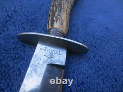 Antique 19th Century Bowie Hunting Knife And Sheath Josiah Barnes Sheffield