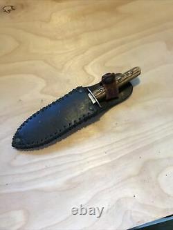 Antique 19thc Challenge Cutlery Co. Sheffield England Bowie Hunting Knife Stag H