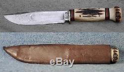 Antique 8-3/4 MARBLE'S HUNTING KNIFE Gladstone Mich USA 3 line with Serif over A