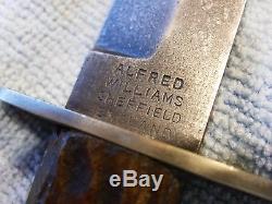 Antique-Alfred Williams EBRO-Sheffield England-Hunting/Bowie Knife-Bone