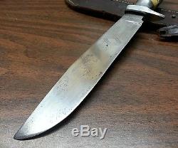 Antique Bowie knife Filtemple Acer Sueco, fighting hunting cuchillo bowi vaina