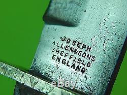 Antique British English Joseph Allen Sons Sheffield Non-XLL Huge Hunting Knife