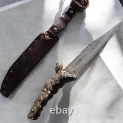 Antique Dagger Knife Blade Handle Fixed Steel Hunting Angel Men's Rare Old 20th