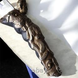 Antique Dagger Knife Blade Handle Fixed Steel Hunting Angel Men's Rare Old 20th