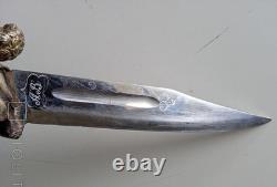 Antique Dagger Knife Blade Handle Fixed Steel Hunting Angel Men's Rare Old 20th