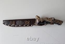 Antique Dagger Knife Blade Handle Fixed Steel Hunting Angel Men's Rare Old 20th
