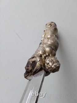Antique Dagger Knife Blade Handle Fixed Steel Hunting Angel Men's Rare Old 20th