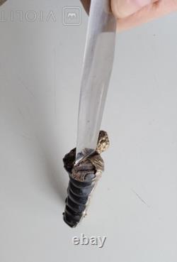 Antique Dagger Knife Blade Handle Fixed Steel Hunting Angel Men's Rare Old 20th