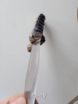Antique Dagger Knife Blade Handle Fixed Steel Hunting Angel Men's Rare Old 20th
