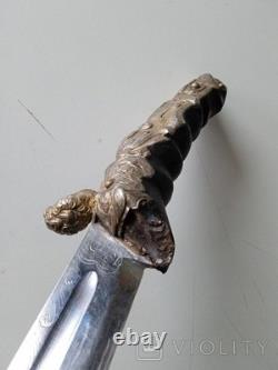 Antique Dagger Knife Blade Handle Fixed Steel Hunting Angel Men's Rare Old 20th