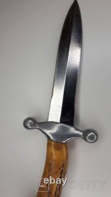 Antique Dagger Knife Blade Handle Fixed Steel Hunting Men's Rare Old 20th