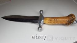 Antique Dagger Knife Blade Handle Fixed Steel Hunting Men's Rare Old 20th