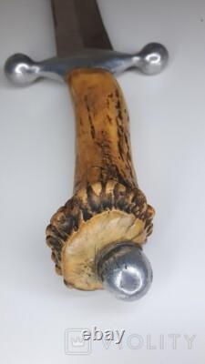 Antique Dagger Knife Blade Handle Fixed Steel Hunting Men's Rare Old 20th