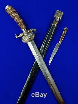 Antique Early 19 Century Germany German Silver Hunting Dagger Sword Knife