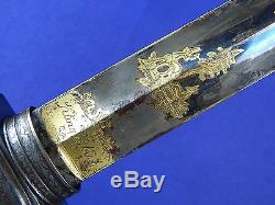 Antique French France 19 Century Engraved Hunting Dagger Knife Sword