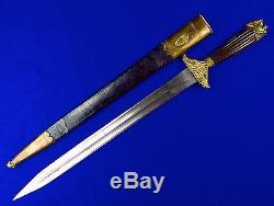 Antique French France 19 Century Hunting Dagger Knife Short Sword & Scabbard