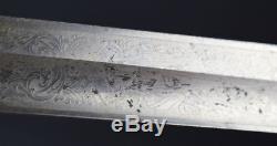 Antique German Hunting Knife Dagger Engraved Blade
