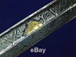 Antique Germany German 19 Century Jager Engraved Quillback Hunting Dagger Knife