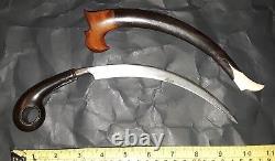 Antique Indonesian Silat Karambit Knife FIXED POCKET HOOK Sheath Kali Blade