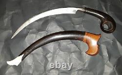 Antique Indonesian Silat Karambit Knife FIXED POCKET HOOK Sheath Kali Blade