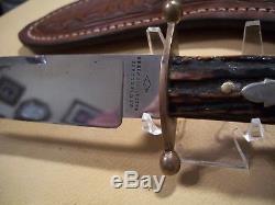 Antique J. Russell Green River Hunting Knife, cir 1900, MINT! With Custom Sheath