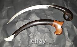 Antique Karambit Knife Indonesian Silat Rare FIXED HOOK Sheath Kali Blade