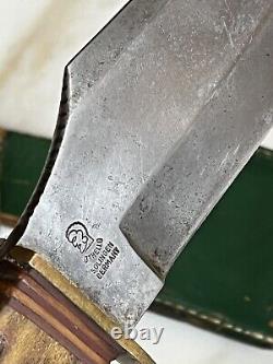 Antique Large 14 Stag Hunting Bowie Knife Othello Anton Wingen Jr Germany Huge