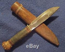 Antique M. S. A. Co. Gladstone Hunting Knife and Sheath VINTAGE MARBLES KNIFE