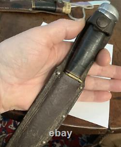 Antique MARBLES 1916 PAT Gladstone WOODCRAFT KNIFE withSheath