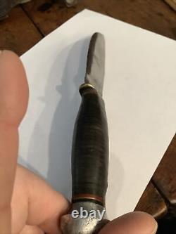 Antique MARBLES 1916 PAT Gladstone WOODCRAFT KNIFE withSheath