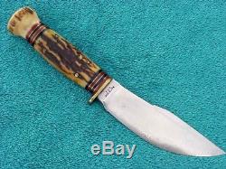 Antique Marbles Woodcraft Pat. 1916 Stag & Stag Hunting Skinning Knife A6