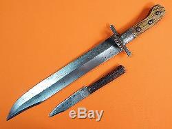 Antique Old 18 Century Austrian Austria Hunting Knife with Scabbard Dagger